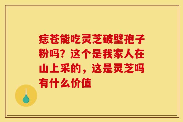 痣苍能吃灵芝破壁孢子粉吗?这个是我家人在山上采的,这是灵芝吗有什么价值