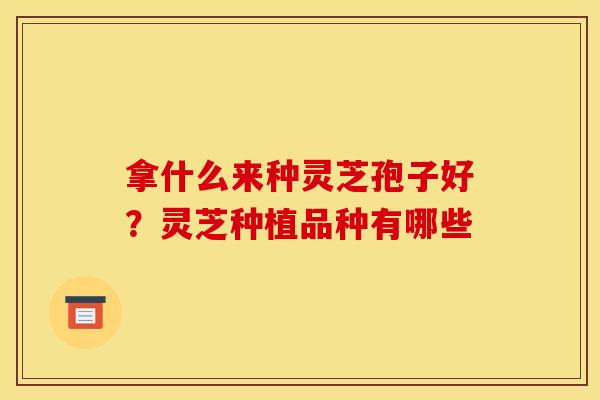 拿什么来种灵芝孢子好?灵芝种植品种有哪些