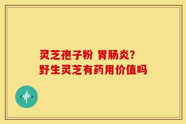灵芝孢子粉 胃肠炎?野生灵芝有药用价值吗
