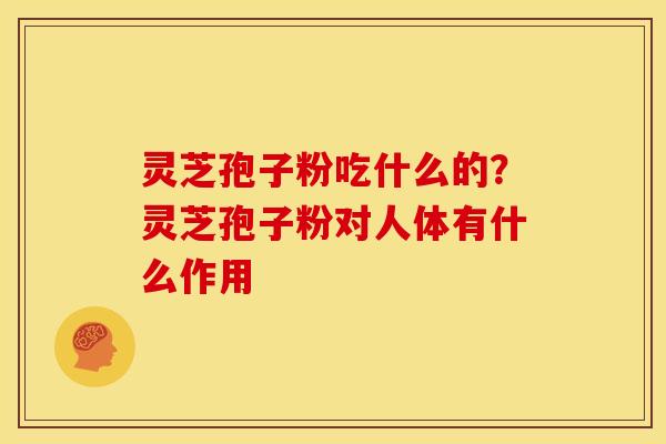 灵芝孢子粉吃什么的？灵芝孢子粉对人体有什么作用