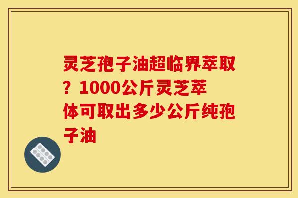 灵芝孢子油超临界萃取?1000公斤灵芝萃体可取出多少公斤纯孢子油