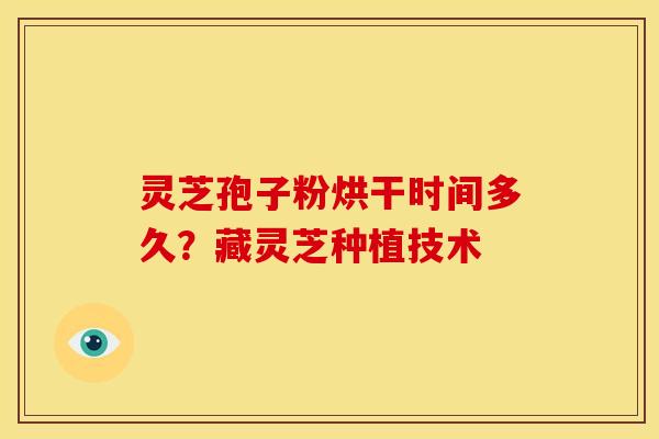 灵芝孢子粉烘干时间多久？藏灵芝种植技术