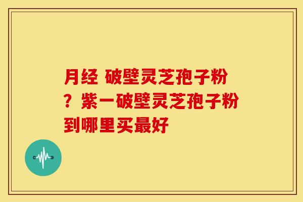月经 破壁灵芝孢子粉?紫一破壁灵芝孢子粉到哪里买最好