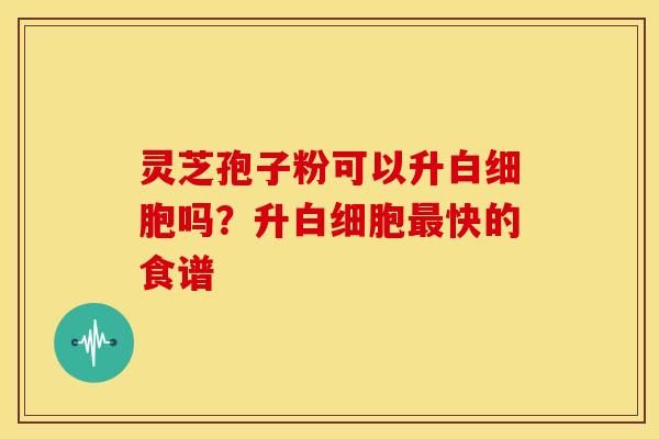 灵芝孢子粉可以升白细胞吗？升白细胞最快的食谱
