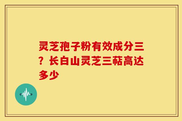 灵芝孢子粉有效成分三?长白山灵芝三萜高达多少