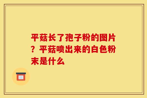 平菇长了孢子粉的图片?平菇喷出来的白色粉末是什么