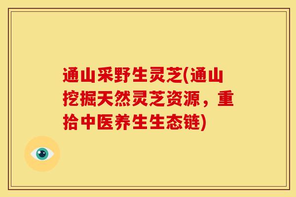通山采野生灵芝(通山挖掘天然灵芝资源,重拾中医养生生态链)