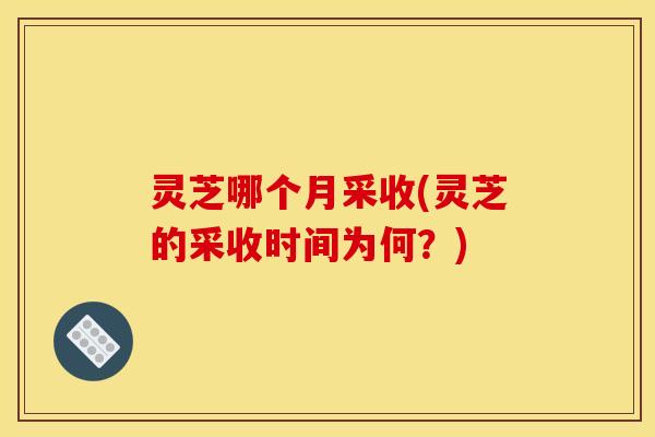 灵芝哪个月采收(灵芝的采收时间为何?)