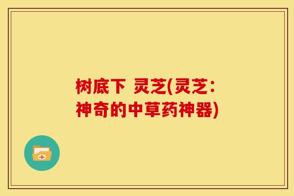 树底下 灵芝(灵芝:神奇的中草药神器)