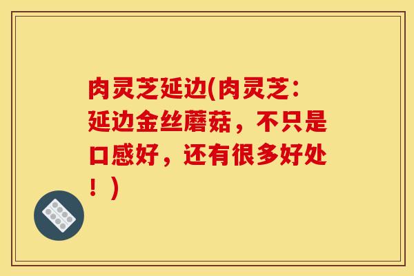肉灵芝延边(肉灵芝：延边金丝蘑菇，不只是口感好，还有很多好处！)