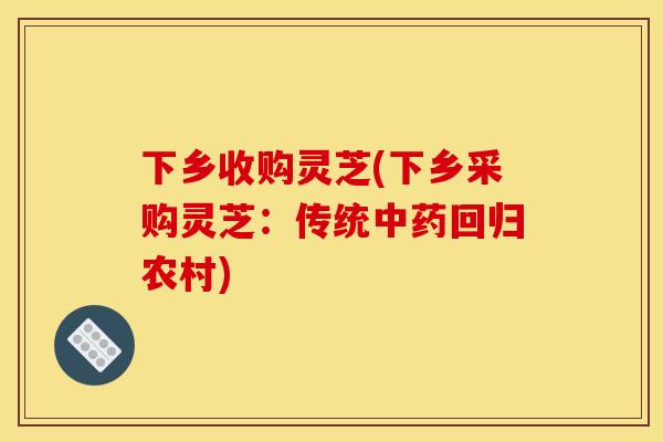 下乡收购灵芝(下乡采购灵芝:传统中药回归农村)
