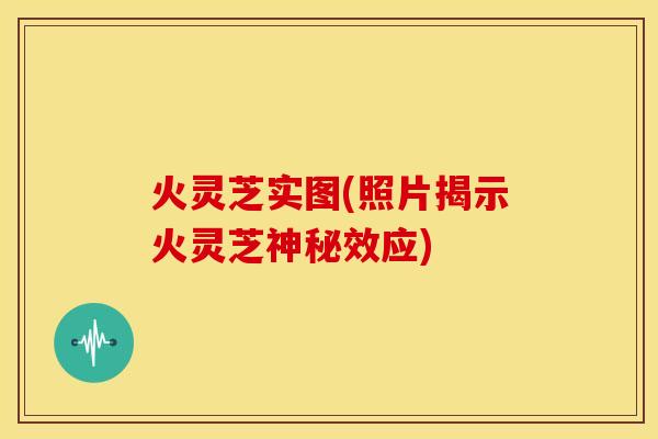 火灵芝实图(照片揭示火灵芝神秘效应)