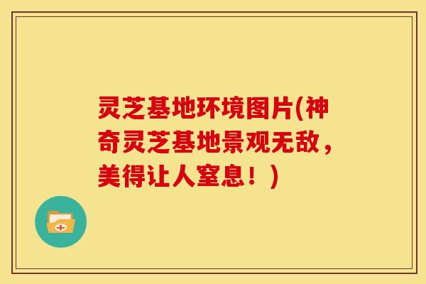 灵芝基地环境图片(神奇灵芝基地景观无敌，美得让人窒息！)