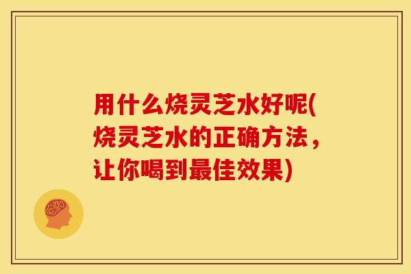 用什么烧灵芝水好呢(烧灵芝水的正确方法,让你喝到最佳效果)