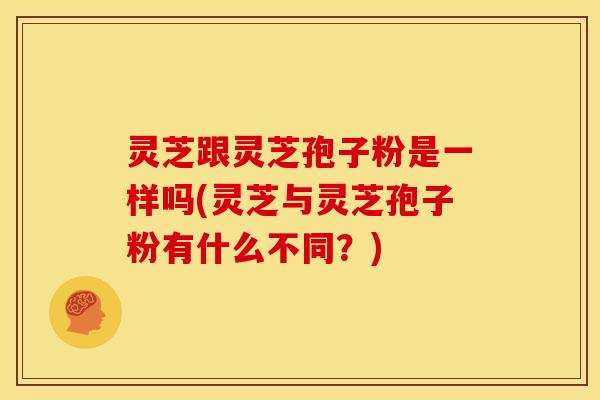 灵芝跟灵芝孢子粉是一样吗(灵芝与灵芝孢子粉有什么不同?)