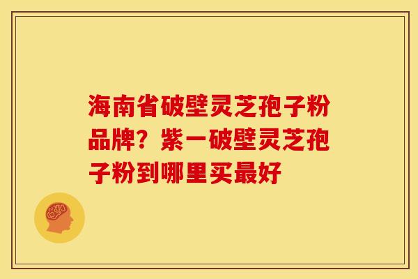 海南省破壁灵芝孢子粉品牌？紫一破壁灵芝孢子粉到哪里买最好