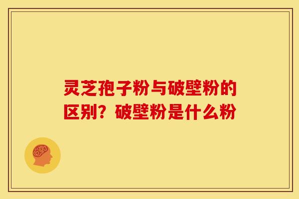 灵芝孢子粉与破壁粉的区别?破壁粉是什么粉