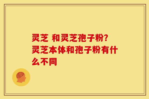 灵芝 和灵芝孢子粉?灵芝本体和孢子粉有什么不同