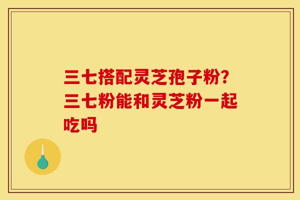 三七搭配灵芝孢子粉？三七粉能和灵芝粉一起吃吗