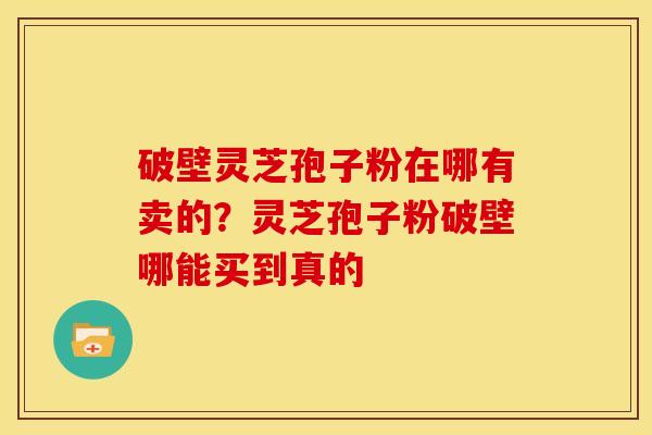 破壁灵芝孢子粉在哪有卖的?灵芝孢子粉破壁哪能买到真的