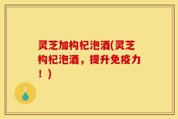 灵芝加构杞泡酒(灵芝构杞泡酒,提升免疫力!)