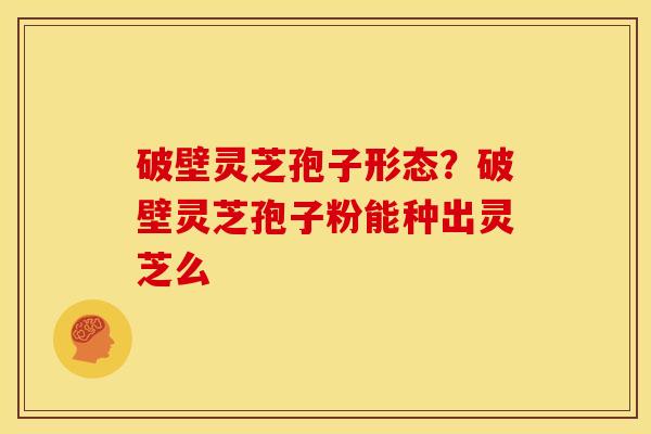 破壁灵芝孢子形态?破壁灵芝孢子粉能种出灵芝么