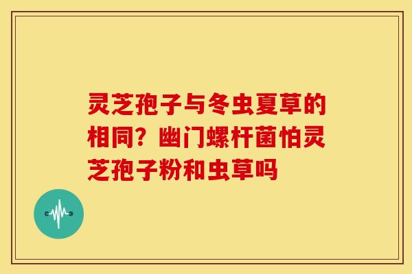 灵芝孢子与冬虫夏草的相同?幽门螺杆菌怕灵芝孢子粉和虫草吗