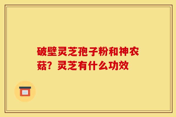 破壁灵芝孢子粉和神农菇?灵芝有什么功效