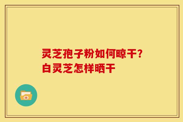 灵芝孢子粉如何晾干?白灵芝怎样晒干