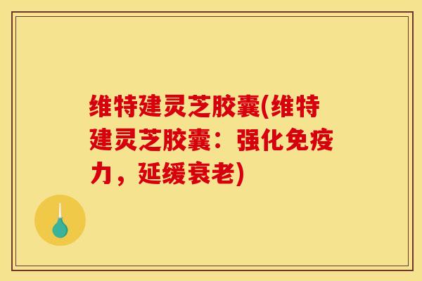 维特建灵芝胶囊(维特建灵芝胶囊:强化免疫力,延缓衰老)