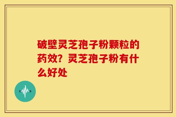 破壁灵芝孢子粉颗粒的药效？灵芝孢子粉有什么好处