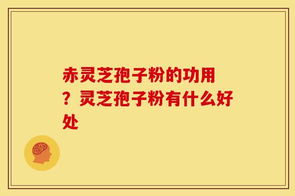 赤灵芝孢子粉的功用 ?灵芝孢子粉有什么好处
