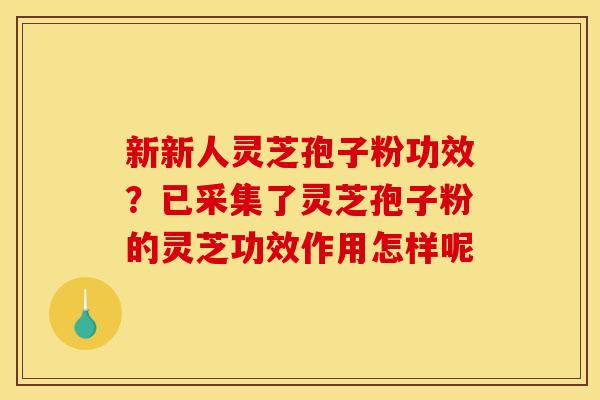新新人灵芝孢子粉功效?已采集了灵芝孢子粉的灵芝功效作用怎样呢