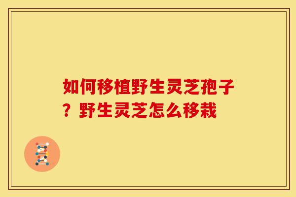 如何移植野生灵芝孢子?野生灵芝怎么移栽