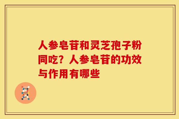 人参皂苷和灵芝孢子粉同吃?人参皂苷的功效与作用有哪些