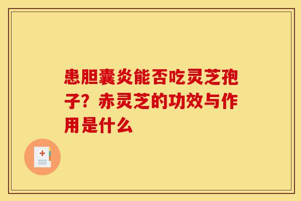 患胆囊炎能否吃灵芝孢子?赤灵芝的功效与作用是什么