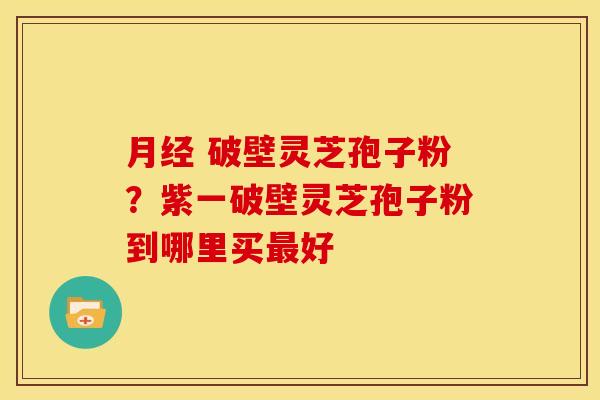 月经 破壁灵芝孢子粉?紫一破壁灵芝孢子粉到哪里买最好