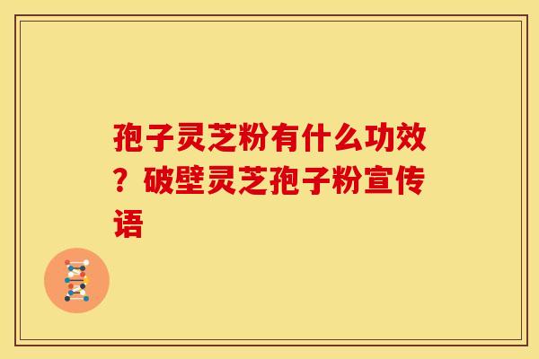 孢子灵芝粉有什么功效？破壁灵芝孢子粉宣传语
