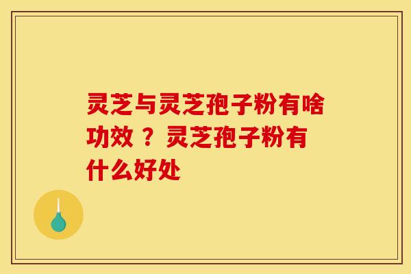 灵芝与灵芝孢子粉有啥功效 ?灵芝孢子粉有什么好处