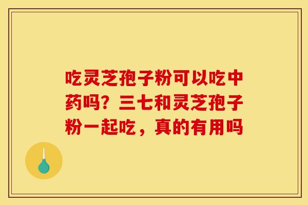吃灵芝孢子粉可以吃中药吗?三七和灵芝孢子粉一起吃,真的有用吗