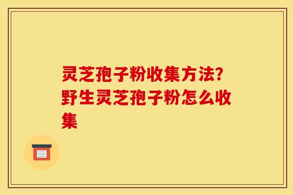 灵芝孢子粉收集方法?野生灵芝孢子粉怎么收集