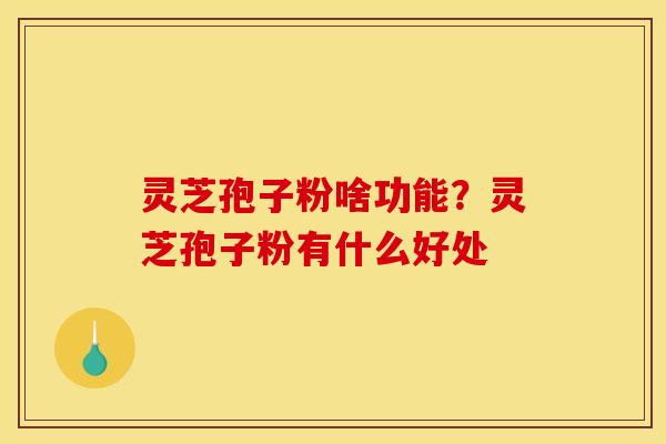 灵芝孢子粉啥功能？灵芝孢子粉有什么好处