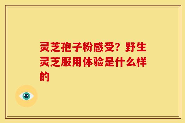 灵芝孢子粉感受?野生灵芝服用体验是什么样的