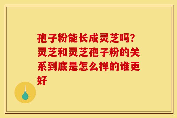 孢子粉能长成灵芝吗?灵芝和灵芝孢子粉的关系到底是怎么样的谁更好