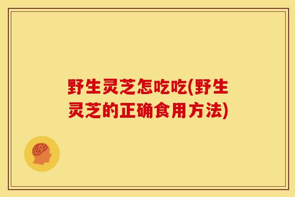 野生灵芝怎吃吃(野生灵芝的正确食用方法)