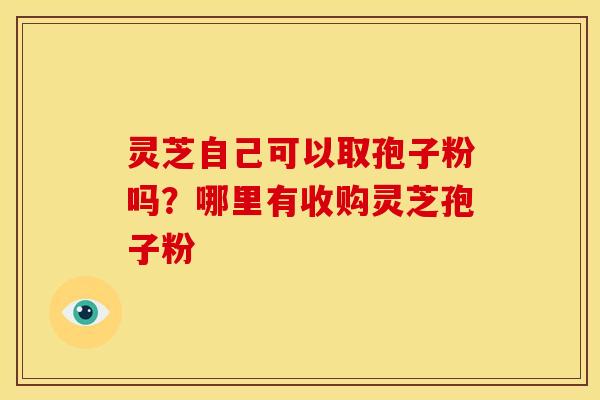 灵芝自己可以取孢子粉吗？哪里有收购灵芝孢子粉