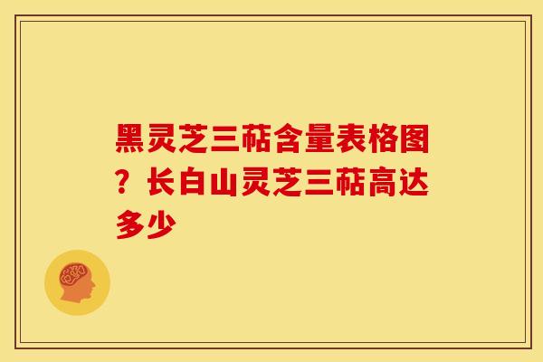 黑灵芝三萜含量表格图?长白山灵芝三萜高达多少