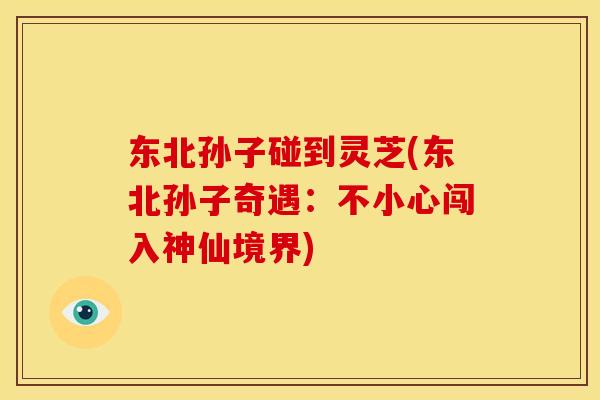 东北孙子碰到灵芝(东北孙子奇遇:不小心闯入神仙境界)