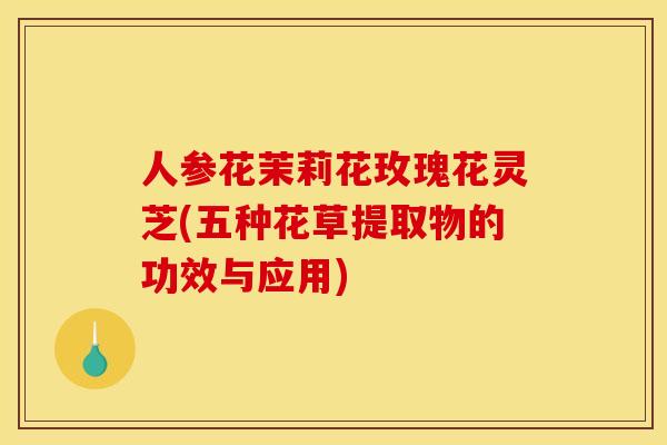 人参花茉莉花玫瑰花灵芝(五种花草提取物的功效与应用)
