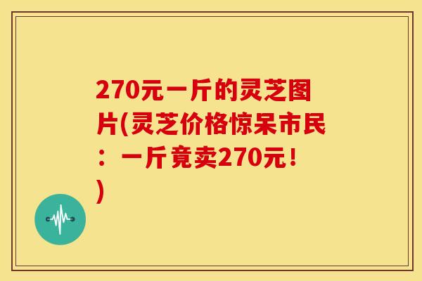 270元一斤的灵芝图片(灵芝价格惊呆市民:一斤竟卖270元!)